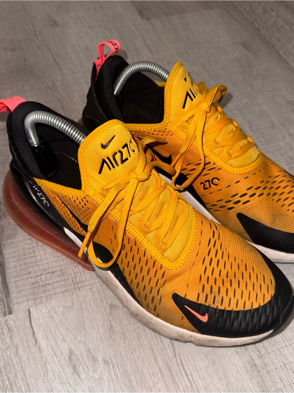 Nike Air Max 270 'Tiger' University Gold/Hot Punch - Men's Size 10 - Picture 3 of 9